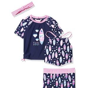 Tommy Bahama Girls' Rashguard and Bottom Swimsuit Set